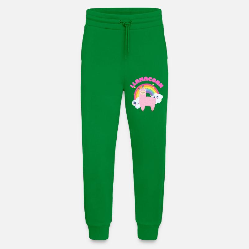 Skurriles rosa Lama mit Regenbogen - Jogginghose - made by SPREAD - City Green