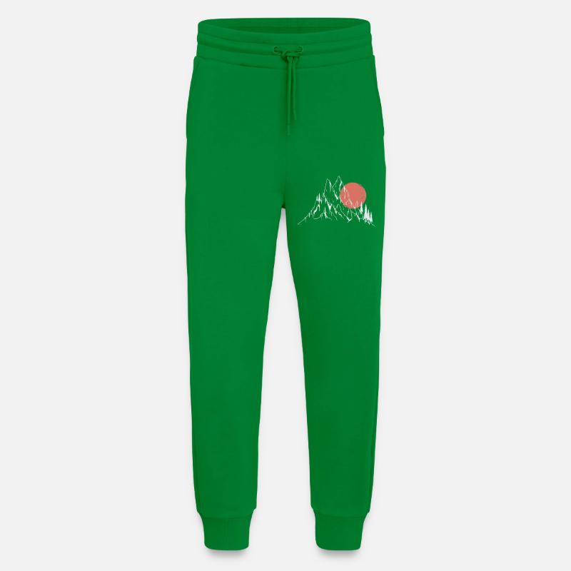 Soleil pourpre sur les sommets alpins - Pantalon de jogging bio décontracté fabriqué en UE - City Green
