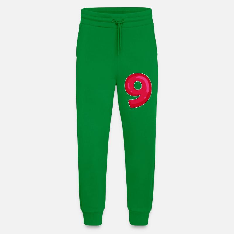 NINE - 9 - Digit red - Jogging Pants - made by SPREAD - City Green