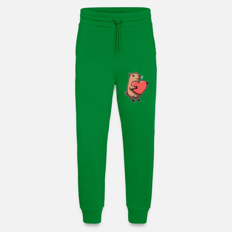 Capybara avec coeur Saint-Valentin - Pantalon de jogging bio décontracté fabriqué en UE - City Green
