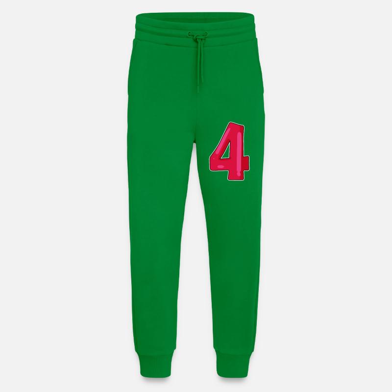 Zahl Nummer Vier 4 - Jogginghose - made by SPREAD - City Green