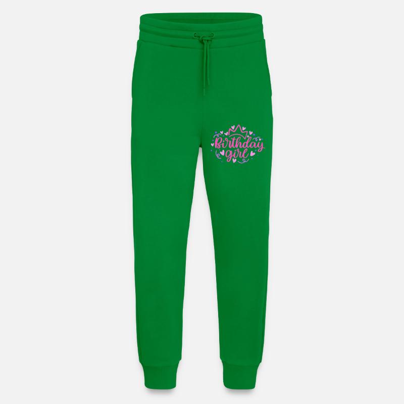 Birthday Girlie with Crown Heart Confetti - Jogging Pants - made by SPREAD  - City Green