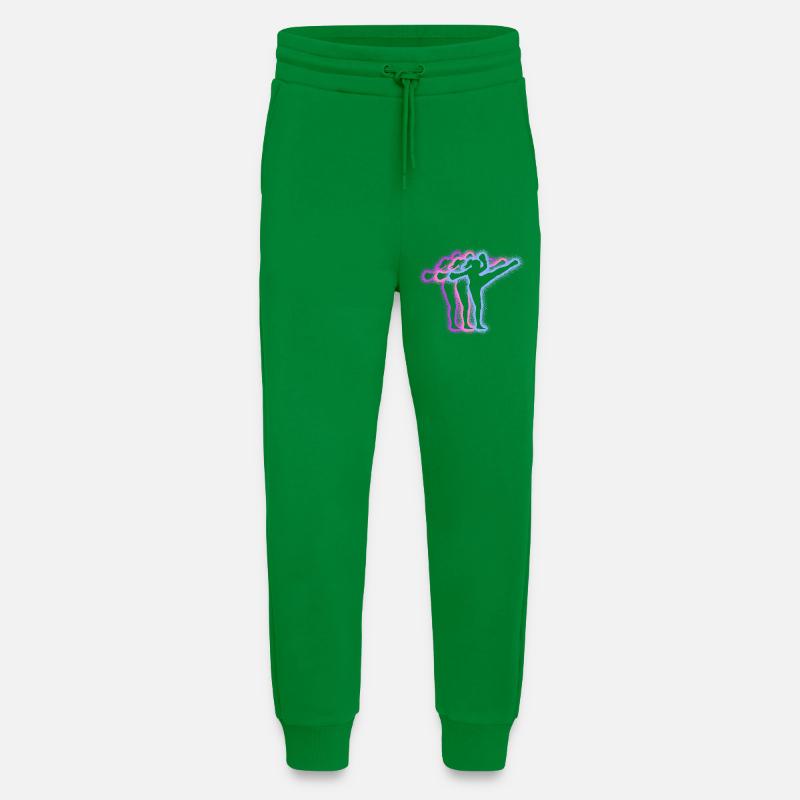 Muay Thai Kickboxer Silhouetten Kickboxen Mädchen - Jogginghose - made by SPREAD - City Green