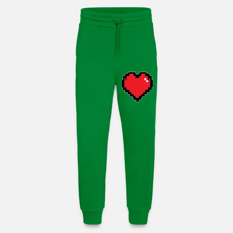 Retro Red Pixel Heart - Jogging Pants - made by SPREAD  - City Green