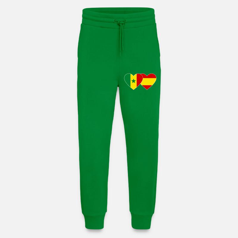 Spanien Senegal Flagge Herz - Jogginghose - made by SPREAD - City Green