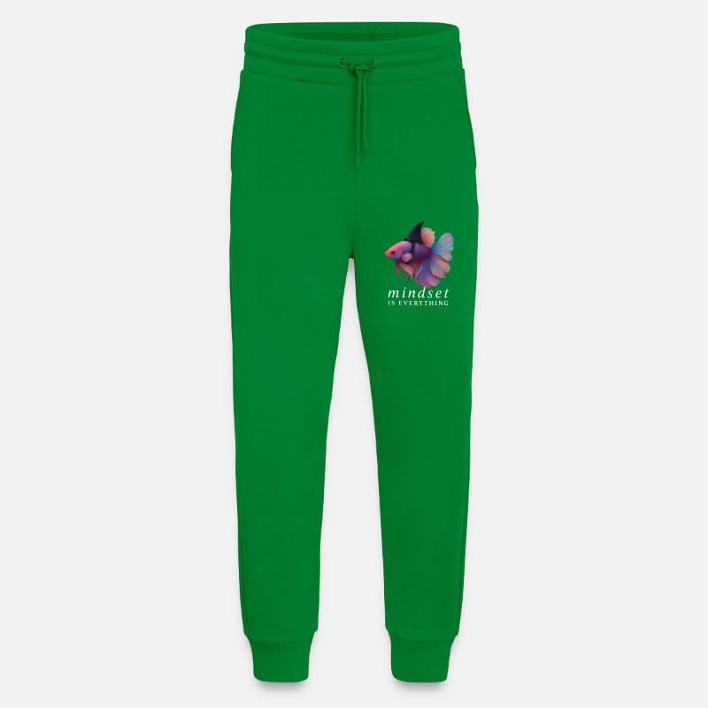 Mindset Fighting Fish Helm, Motivationsspruch - Jogginghose - made by SPREAD - City Green