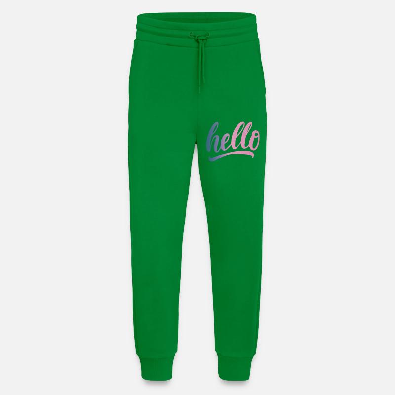 Hello greeting cheerful gradient writing - Jogging Pants - made by SPREAD  - City Green