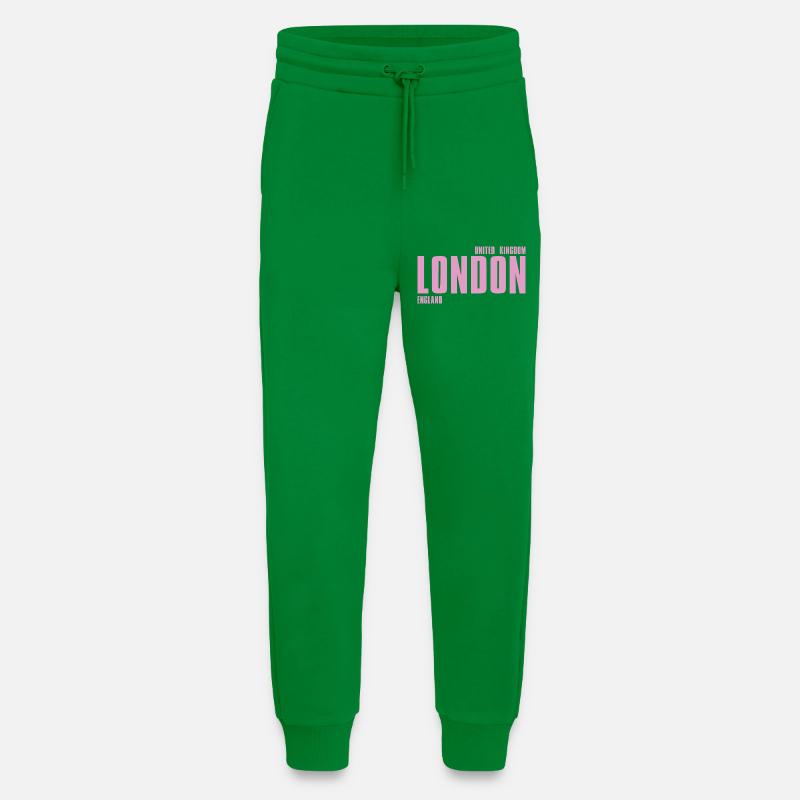 London Pink Bold Typography - Jogging Pants - made by SPREAD  - City Green