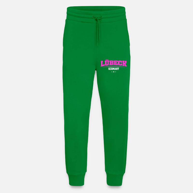 Lübeck Germany Retro Neon Logo Print - Jogginghose - made by SPREAD - City Green