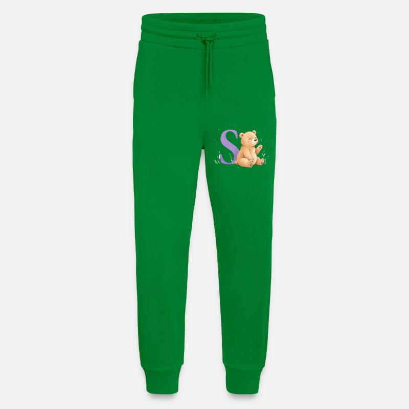 S Bär Alphabetsbild mit Teddybär - Jogginghose - made by SPREAD - City Green