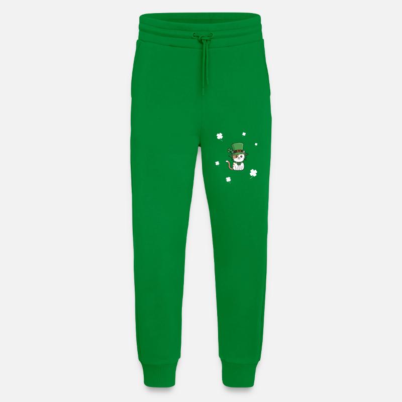 Chat de la Saint-Patrick - Pantalon de jogging bio décontracté fabriqué en UE - City Green