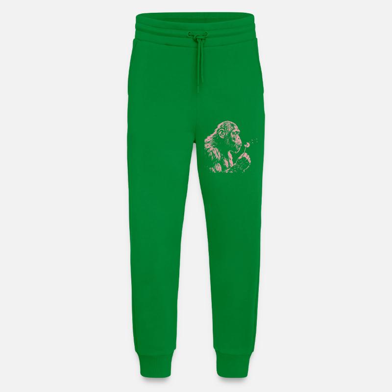 Chimpanzee Blowing Dandelion Art Monkey Nature - Jogging Pants - made by SPREAD - City Green