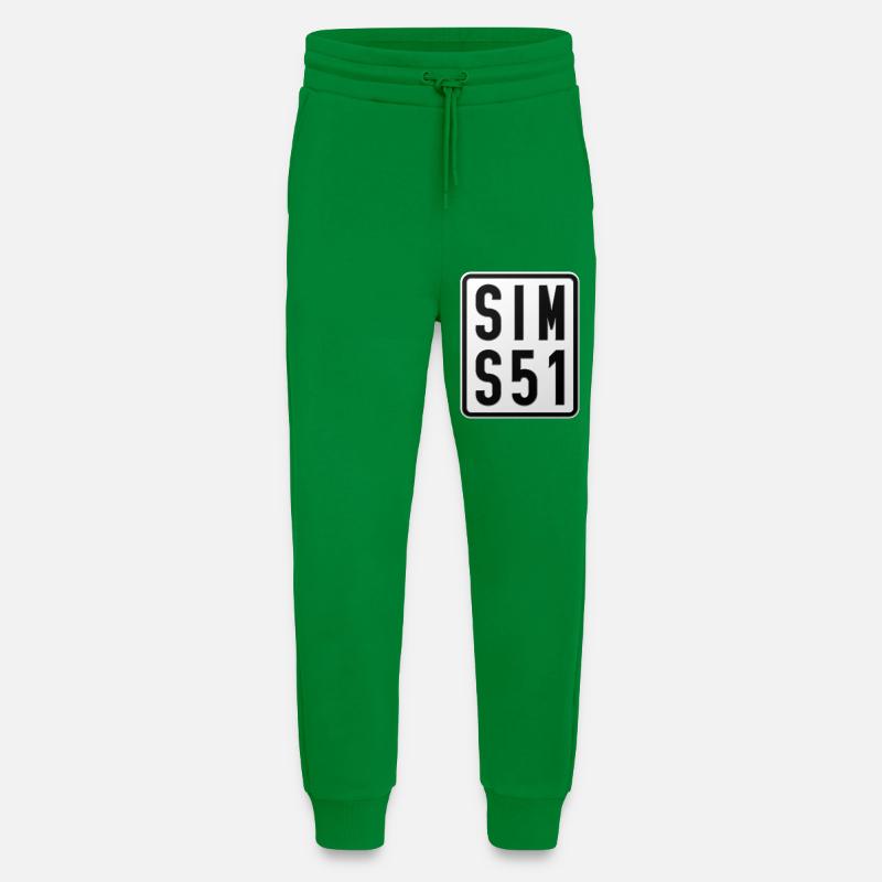 Simson S51 Moped License Plate - Jogging Pants - made by SPREAD - City Green