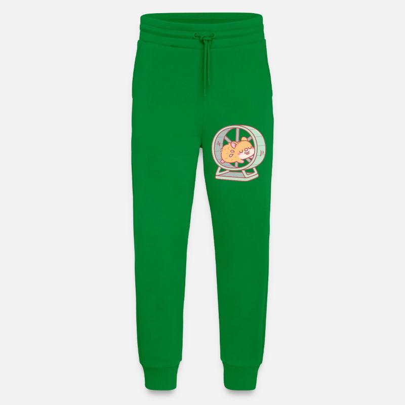 Mignon hamster courant sur une roue - Pantalon de jogging bio décontracté fabriqué en UE - City Green