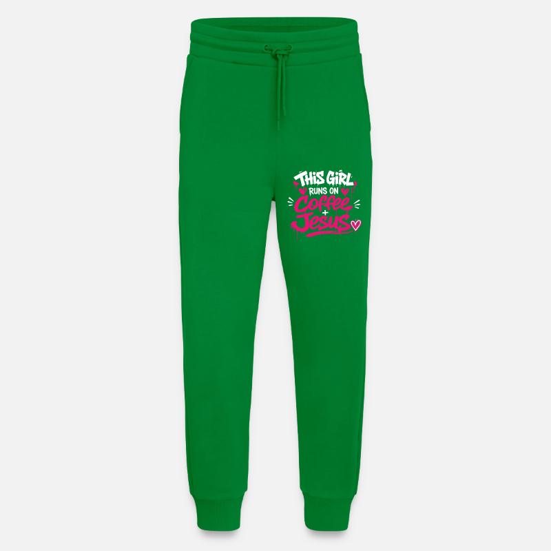 Coffee & Jesus Graffiti Design - Pantalon de jogging bio décontracté fabriqué en UE - City Green
