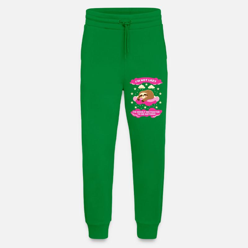 I'm Not Lazy Sloth Motivational Design - Jogging Pants - made by SPREAD - City Green
