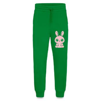 Kawaii Hase Rosa Große Augen Süß - Jogginghose - made by SPREAD - City Green - Vorne