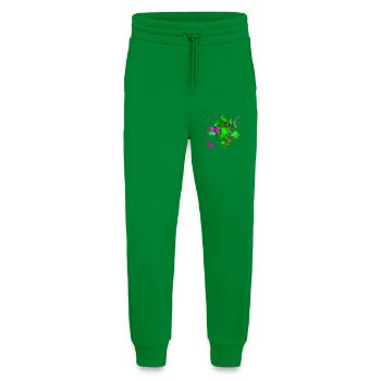 "GreenArt2" Acrylic Paint No.12 by Marco Eckenbrecht - Jogging Pants - made by SPREAD  - City Green - Front