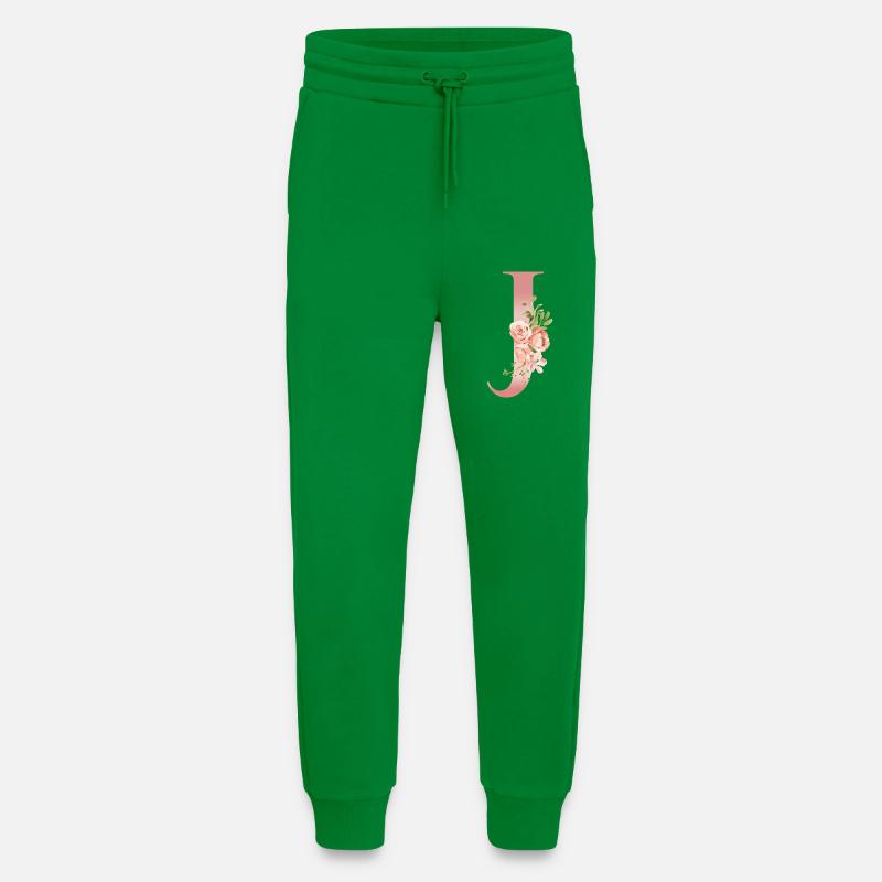 Monogramm J Blumen-Aquarell - Jogginghose - made by SPREAD - City Green