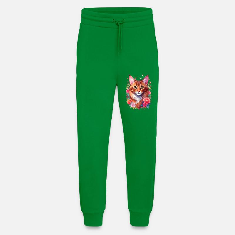 Somali Katze Portrait - Jogginghose - made by SPREAD - City Green