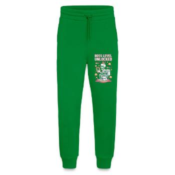 Endboss Level Unlocked – Retro Gaming Skelett auf - Jogginghose - made by SPREAD - City Green - Vorne