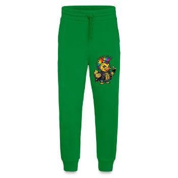Punk-Gummiente mit Regenbogen Irokesenschnitt - Jogginghose - made by SPREAD - City Green - Vorne