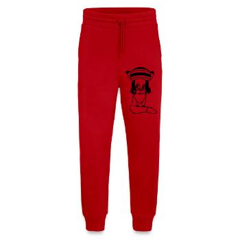 Fox Raggae Jamaica Hat Rasta Curls Chill Hat - Pantalon de jogging bio décontracté fabriqué en UE - rouge - Devant