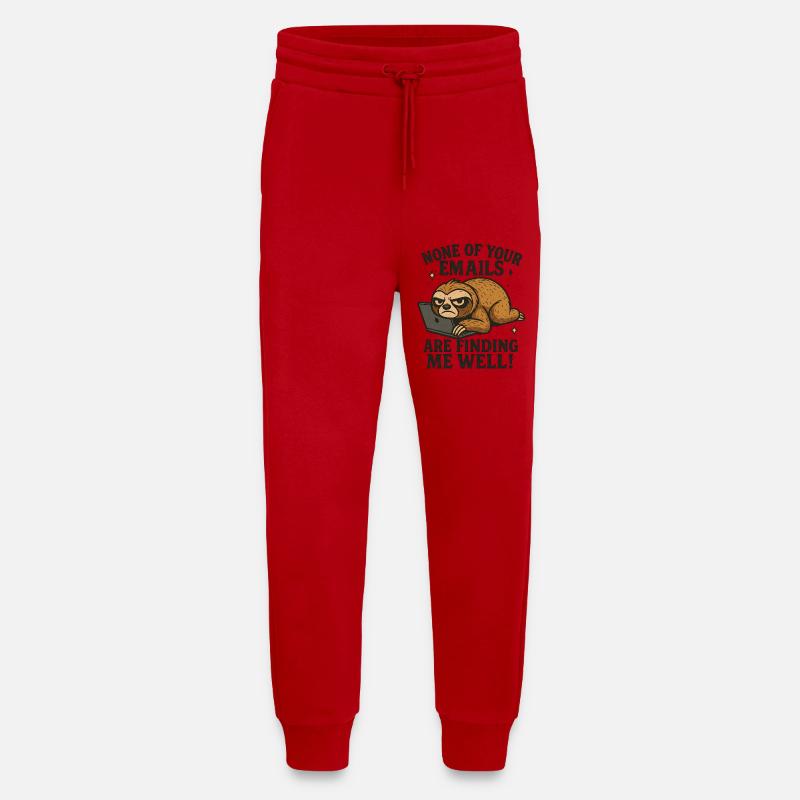 Sloth Enamel Office Funny - Jogging Pants - made by SPREAD  - red