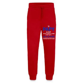 Papy va le faire - Pantalon de jogging bio décontracté fabriqué en UE - rouge - Devant
