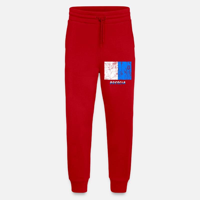 Drapeau Brescia drapeau Fahne drapeau drapeau - Pantalon de jogging bio décontracté fabriqué en UE - rouge