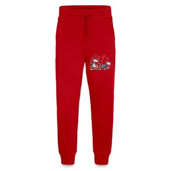 Schlittenhunde im Schnee - Jogginghose - made by SPREAD - Rot - Vorne