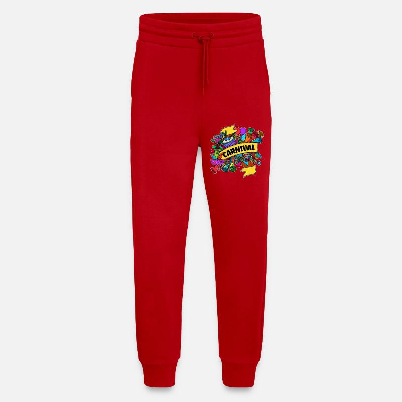 Carnaval carnaval de carnaval - Pantalon de jogging bio décontracté fabriqué en UE - rouge
