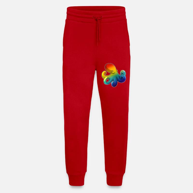 Octopus Rainbow - Jogging Pants - made by SPREAD - red