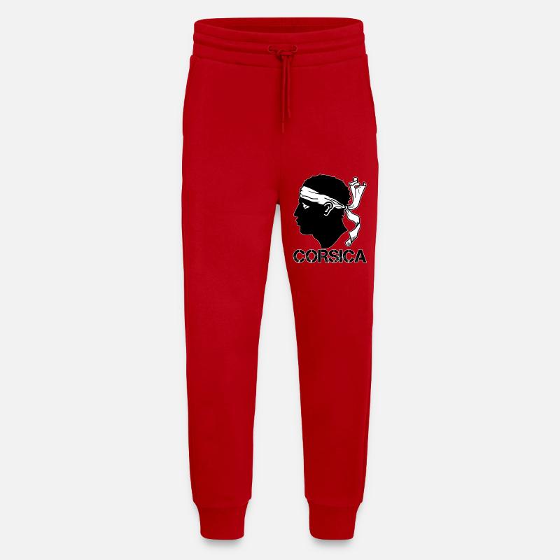 Corsica Drapeau Tête de Maure - Pantalon de jogging bio décontracté fabriqué en UE - rouge