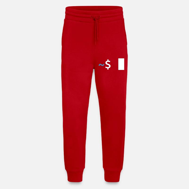 Commande Linux Shell - Pantalon de jogging bio décontracté fabriqué en UE - rouge