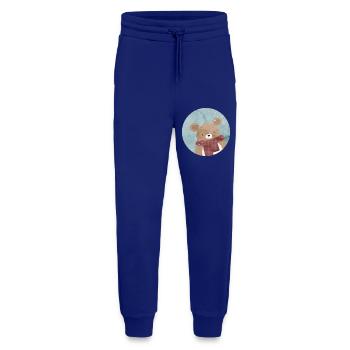 Ours doré sucré en hiver quand il neige - Pantalon de jogging bio décontracté fabriqué en UE - Iconic Blue - Devant