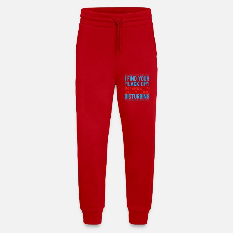 Conception de biohacking - Pantalon de jogging bio décontracté fabriqué en UE - rouge
