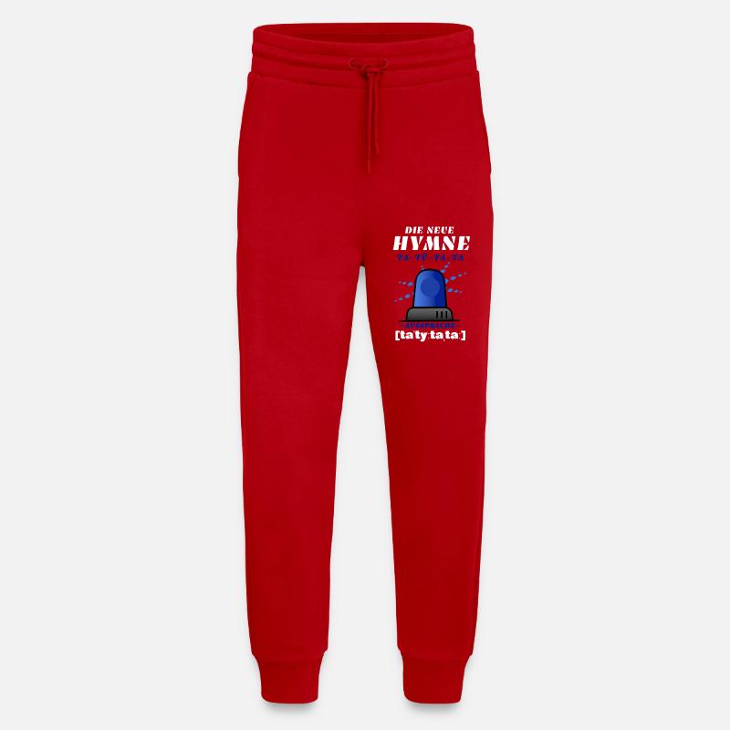 Blaulicht Sirene die neue Hymne - Jogginghose - made by SPREAD - Rot