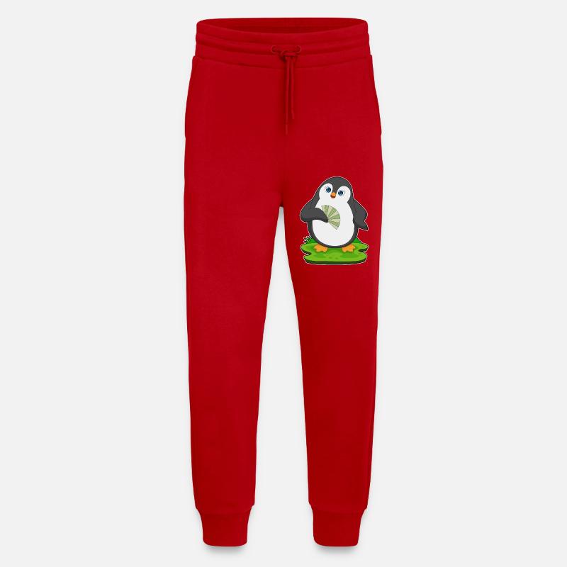 Pinguin Handventilator - Jogginghose - made by SPREAD - Rot