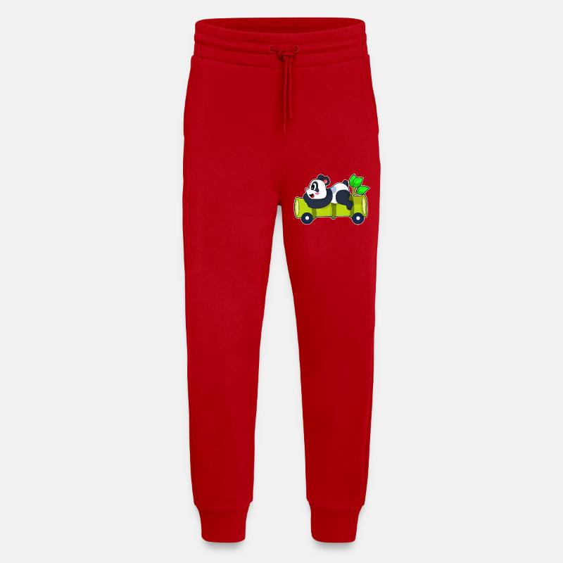 Panda Bambus Auto - Jogginghose - made by SPREAD - Rot
