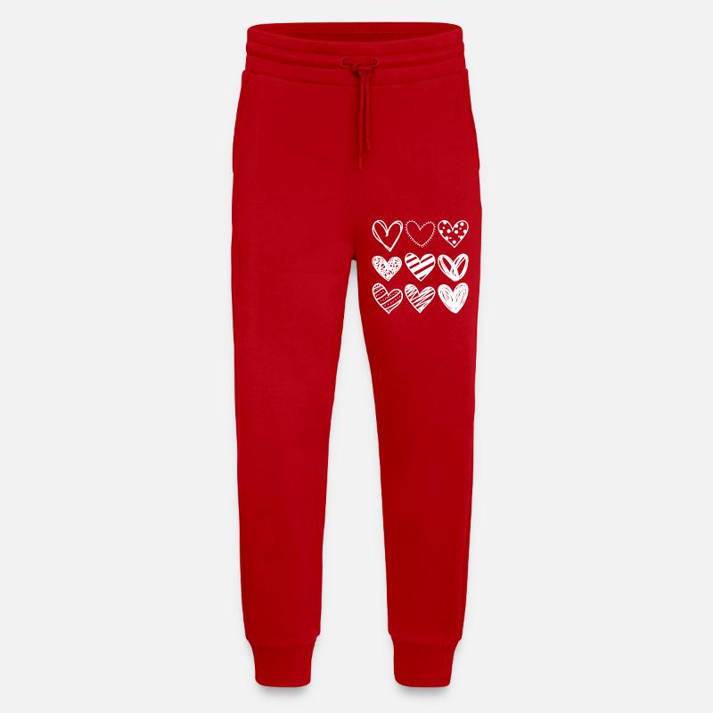 Doodle Hearts Sketchset - Jogging Pants - made by SPREAD  - red