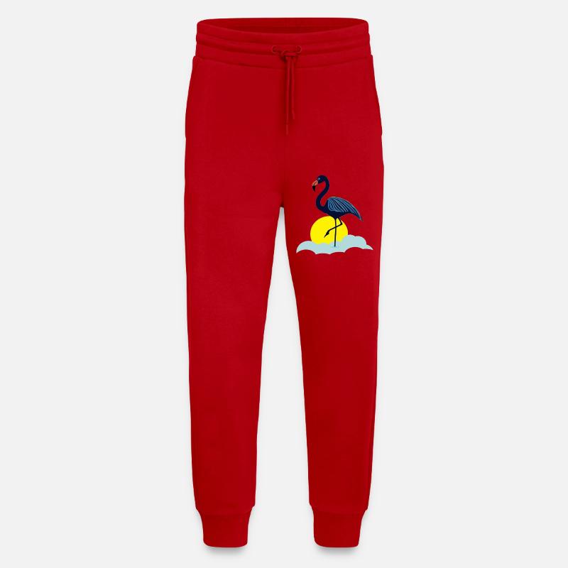 Blauer Flamingo - Jogginghose - made by SPREAD - Rot