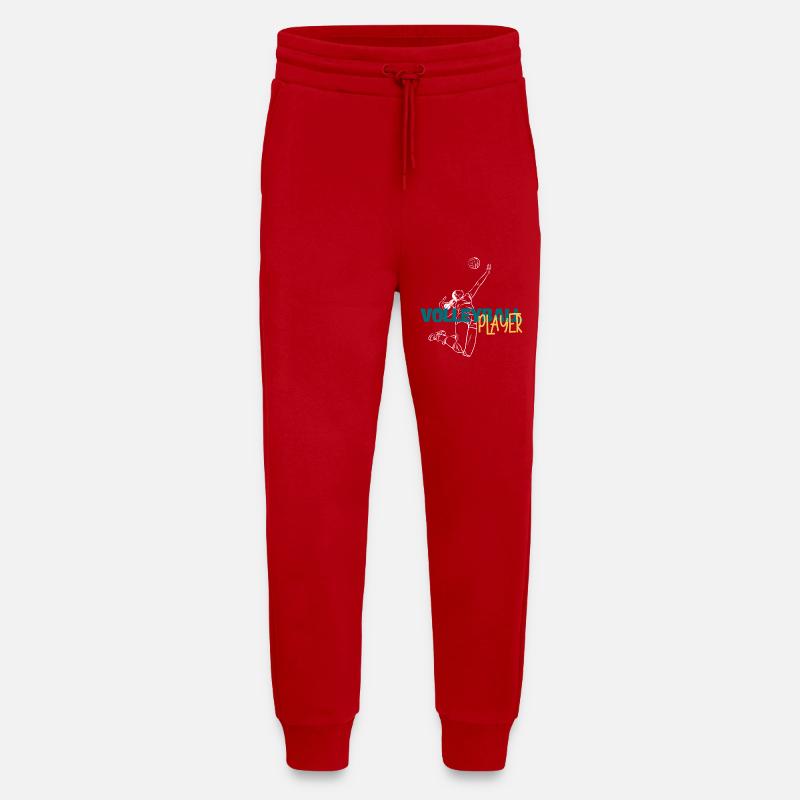 Volley Dive: Dynamic Player Duo - Jogging Pants - made by SPREAD - red