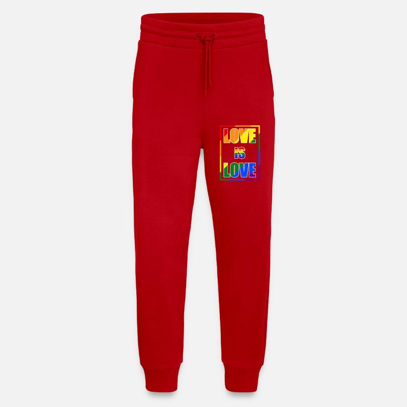 Déclaration de fierté amoureuse - Pantalon de jogging bio décontracté fabriqué en UE - rouge
