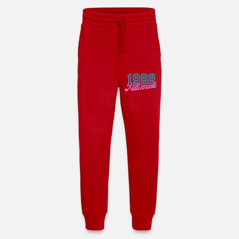 1982 Millennial Retro Numeric Design - Jogging Pants - made by SPREAD  - red
