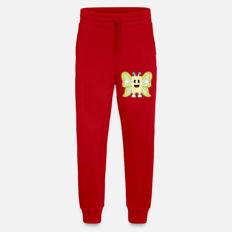 Beurre de papillon - Pantalon de jogging bio décontracté fabriqué en UE - rouge