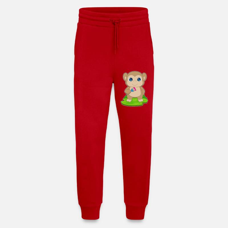 Affe Maler Pinsel Malen - Jogginghose - made by SPREAD - Rot