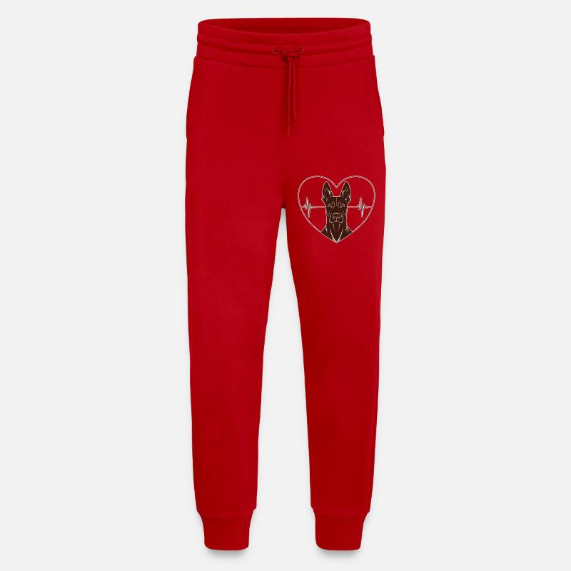Herz Dobermann Design – Rust Look - Jogginghose - made by SPREAD - Rot