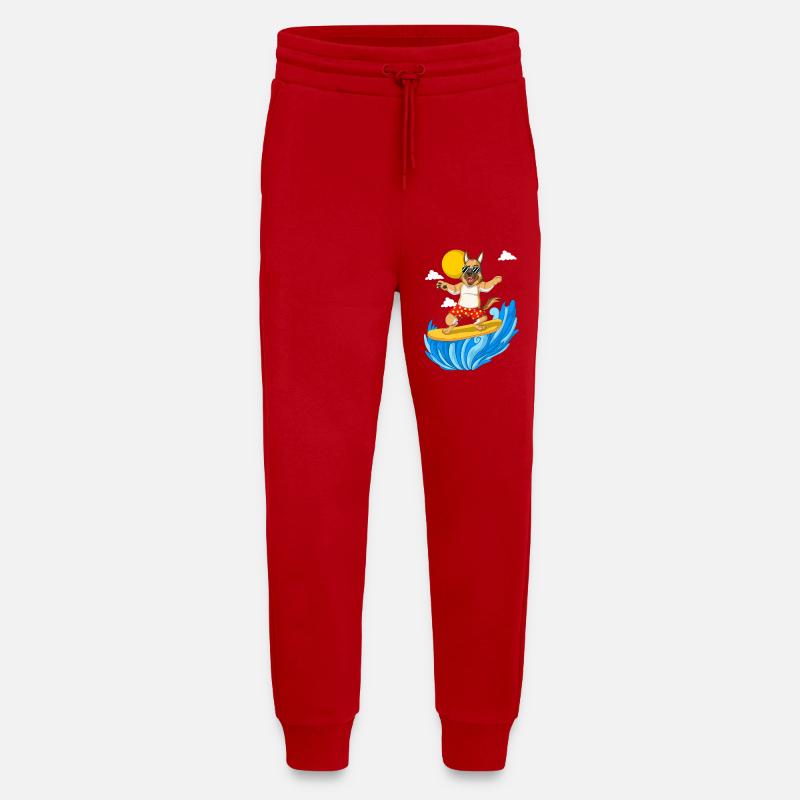 Surfender Deutscher Schäferhund - Jogginghose - made by SPREAD - Rot