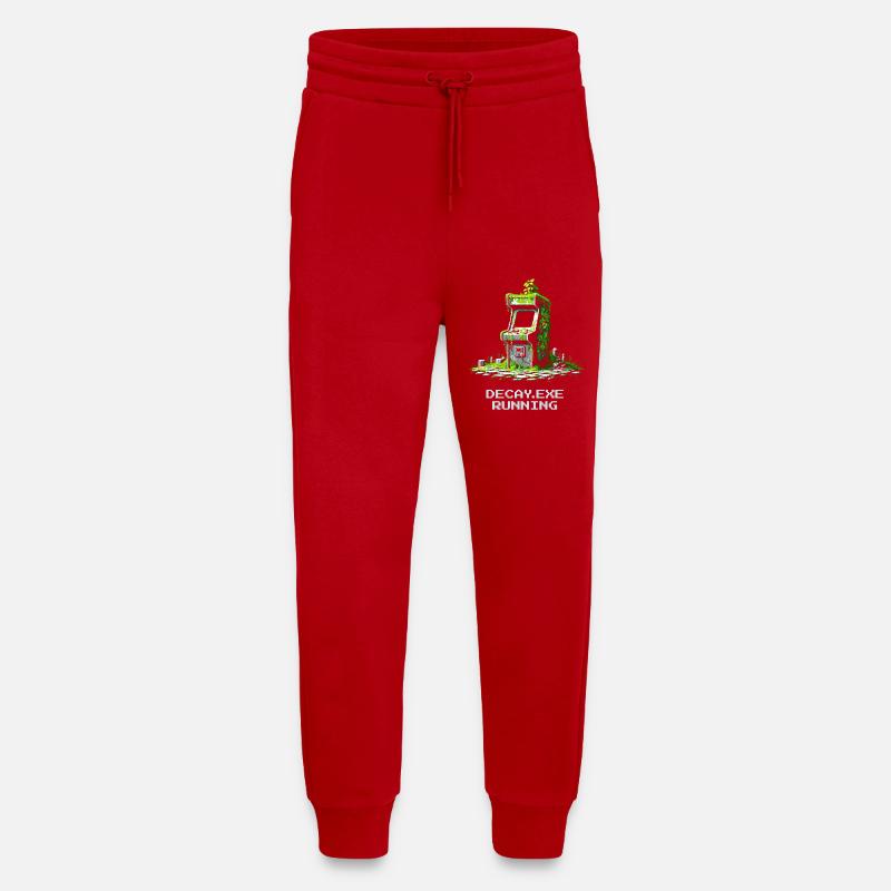 Verfall.exe running | Retro Arcade Dystopia - Jogging Pants - made by SPREAD  - red